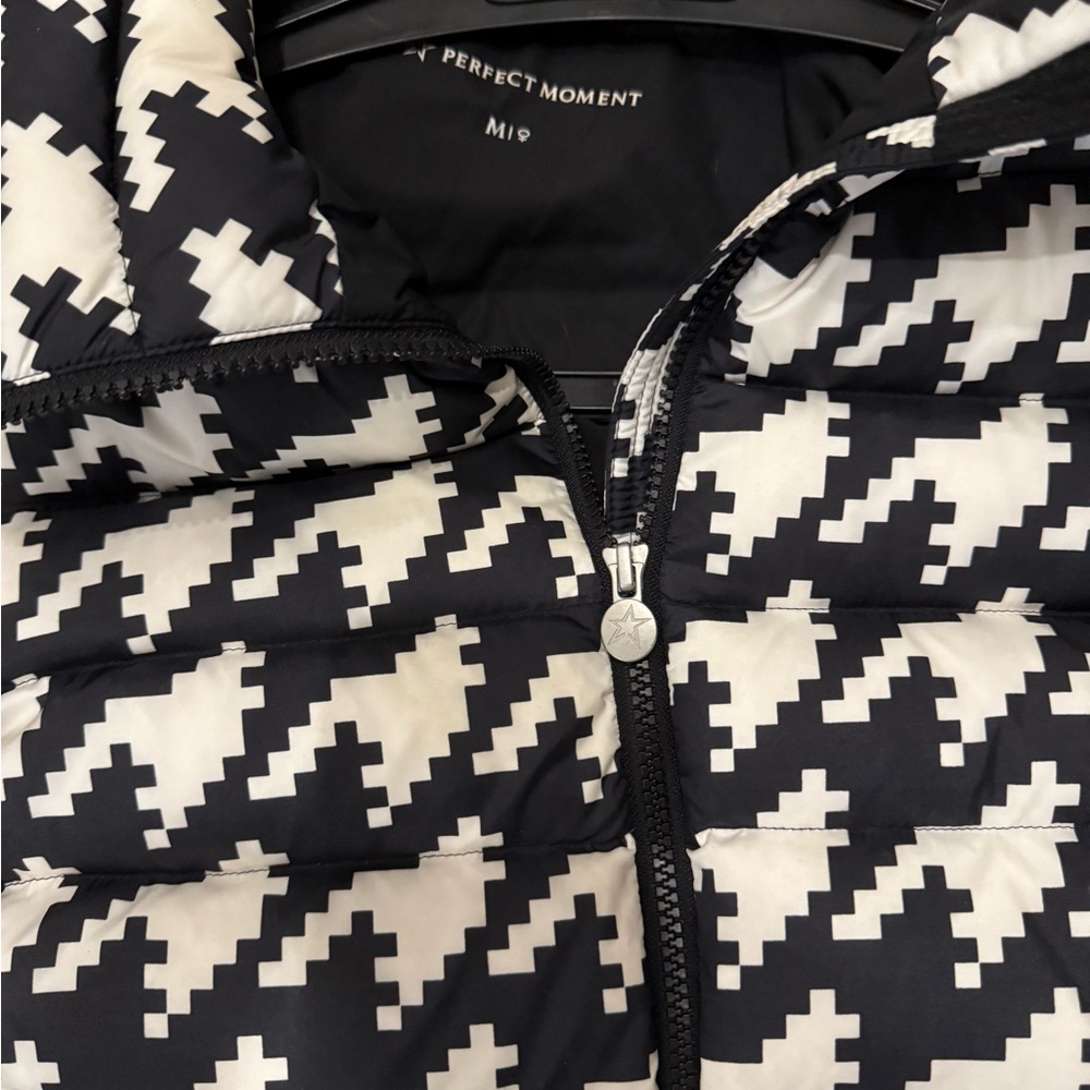 Black and White Houndstooth Puffer Jacket - Picture 2 of 5
